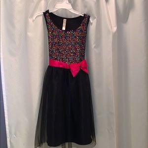 Girls Large (10/12) black sequin dress